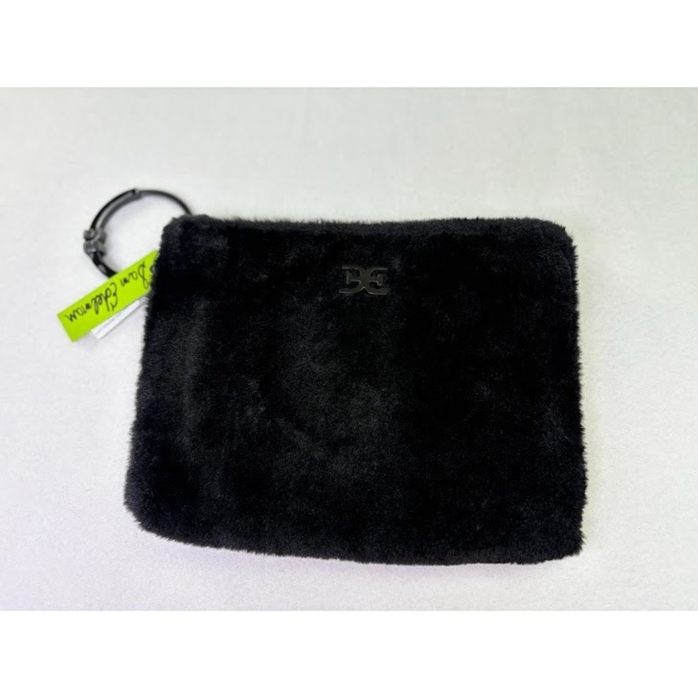 Sam Edelman‎ Mavis Organizer Fur Clutch Handbag Wristlet Black NWT
